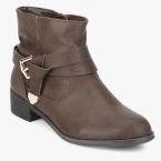 Dorothy Perkins Brown Solid Heeled Boots Women