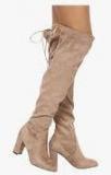 Dorothy Perkins Kassandra Brown Tie Up Knee Length Boots Women