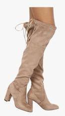 Dorothy Perkins Kassandra Brown Tie Up Knee Length Boots women