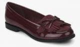 Dorothy Perkins Leap Fringe Maroon Loafers Women