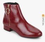 Dorothy Perkins Merlot Red Flat Boots Women