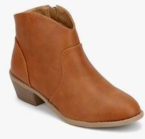 Dorothy Perkins Mia Western Brown Ankle Length Boots women