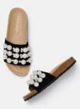 Dressberry Black Synthetic Open Toe Flats Women