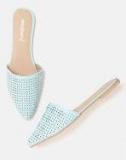 Dressberry Blue Textured Mules Women