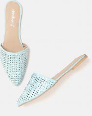 Dressberry Blue Textured Mules women