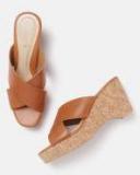 Dressberry Brown Solid Wedges Women