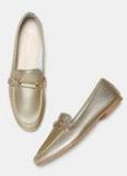 Dressberry Gold Synthetic Regular Loafers Women