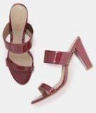 Dressberry Maroon Solid Block Heels Women