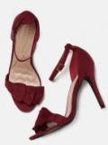 Dressberry Maroon Solid Sandals Women