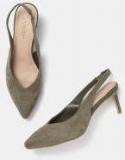 Dressberry Olive Green Solid Pumps Women