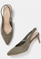 Dressberry Olive Green Solid Pumps women