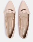 Dressberry Peach Coloured Solid Synthetic Ballerinas Women