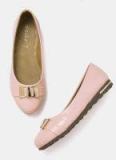 Dressberry Pink Solid Ballerinas With Bow Detail Women