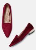 Dressberry Red Solid Suede Ballerinas Women