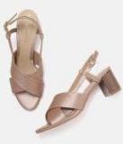 Dressberry Rose Gold Toned Solid Block Heels Women