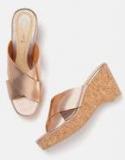 Dressberry Rose Gold Toned Solid Wedges Women