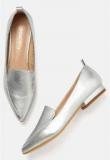 Dressberry Silver Metallic Belly Shoes Women