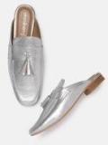 Dressberry Silver Toned Solid Mules Women