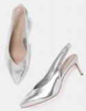 Dressberry Silver Toned Solid Pumps Women