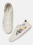 Dressberry White Printed Sneakers Women