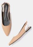 DressBerry Women Beige Solid Synthetic Ballerinas