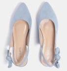 DressBerry Women Blue Solid Flats With Bow Detail