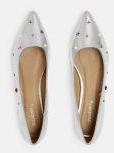 DressBerry Women Silver Toned Embellished Ballerinas