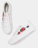 DressBerry Women White Embroidered Sneakers