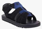 Drish Navy Blue Genuine Leather Sandals Boys