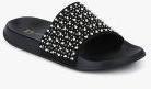 Dune Black Solid Sliders Women