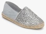 Dune Glitta Silver Moccasins Women