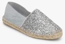 Dune Glitta Silver Moccasins women