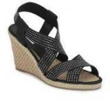 Dune X Stud Elastic Black Wedges Women