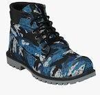 Eego Italy Blue Mid Top Flat Boots Men