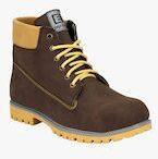 Eego Italy Brown Mid Top Flat Boots Men