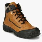 Eego Italy Tan High Top Trekking Shoes Men