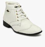 Eego Italy White Mid Top Flat Boots Men