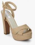 Elle Beige Ankle Strap Stilettos Women