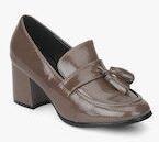 Elle Brown Synthetic Belly Shoes Women