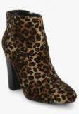 Elle Brown Synthetic Boots Women