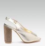 Elle Gold Toned Solid Peep Toes Women