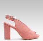 Elle Pink Solid Heeled Peep Toes Women