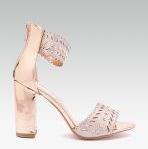 Elle Rose Gold Toned Embellished Heels Women