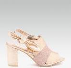 Elle Rose Gold Toned Shimmer Heels Women