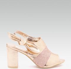 Elle Rose Gold Toned Shimmer Heels women