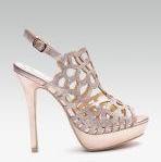 Elle Rose Gold Toned Shimmer Peep Toed Stilettos Women