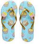 Fame Forever By Lifestyle Girls Gold Toned Printed Thong Flip Flops