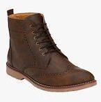 Fentacia Brown Synthetic High Top Flat Boots Men