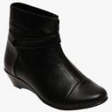 Flat N Heels Ankle Length Black Boots Women