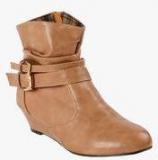 Flat N Heels Beige Boots Women